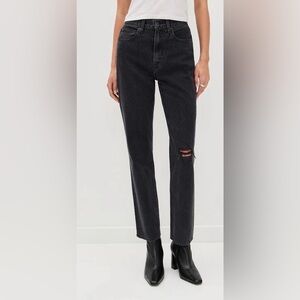 SLVRLAKE • The London jeans in long gone high rise straight - size 25 black wash